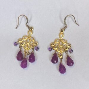 Dangly Pink Crystal Bead Earrings